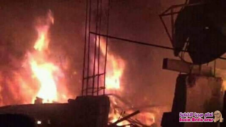 حريق في حي الجمهوري