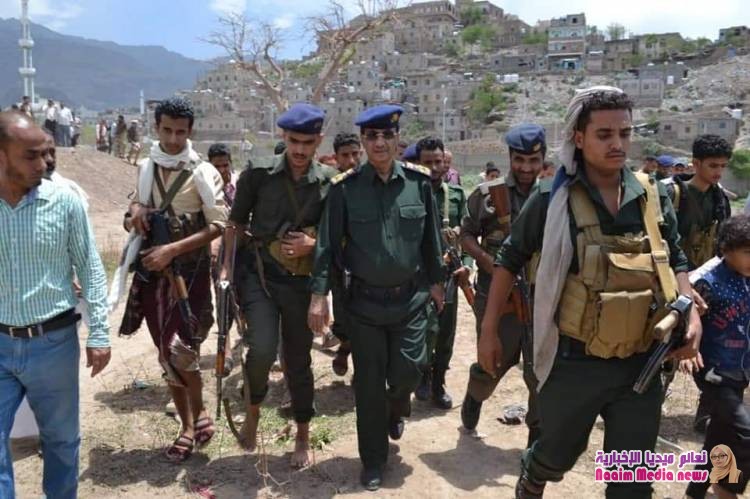 في جنازة رسمية وشعبية كبيرة تشييع شهداء الواجب في شرطة تعز