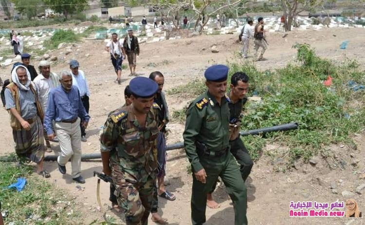 في جنازة رسمية وشعبية كبيرة تشييع شهداء الواجب في شرطة تعز