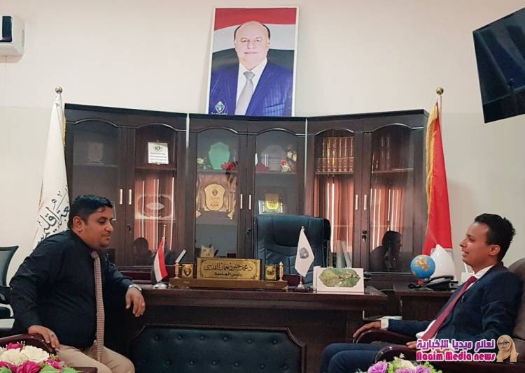 العرادة يلتقي السروري في مكتب رئيس جامعة إقليم سبأ 