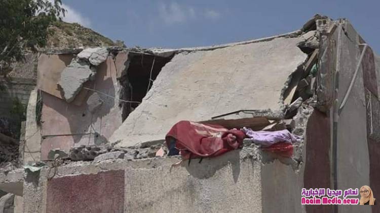 سقوط قذيفة لمليشيا الحوثي الى حارة الجشاش بوادي القاضي