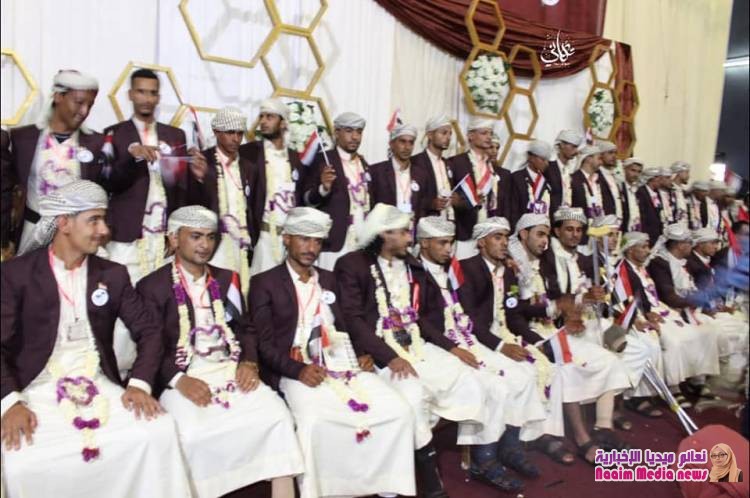 تعز : زفاف 60 عريسا من مبتوري الاقدام من أفراد الجيش الوطني