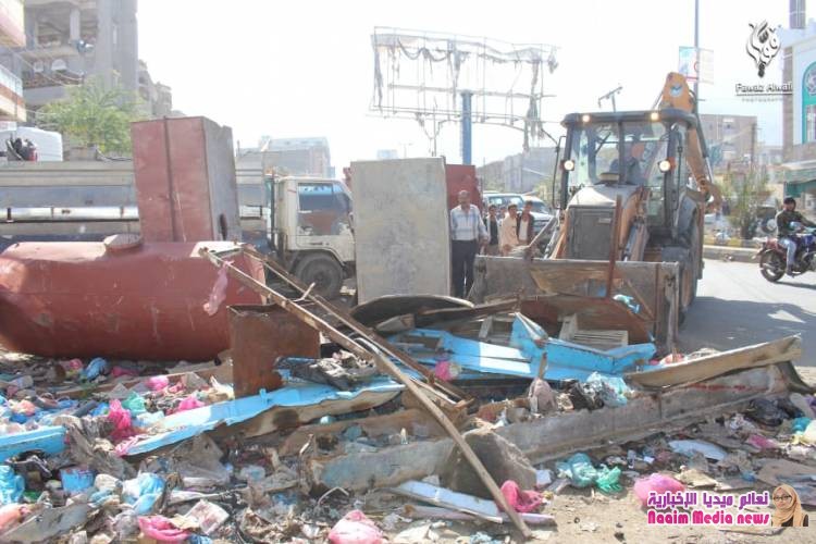 شاهد بالصور حملة ازله العشوائيات بتعز