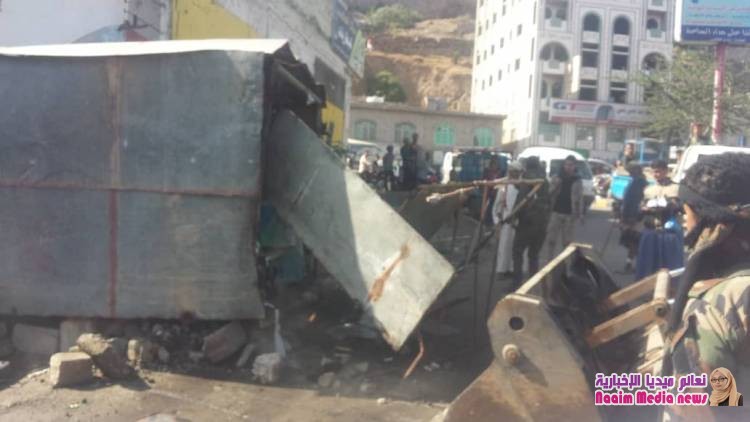 شاهد بالصور حملة ازله العشوائيات بتعز