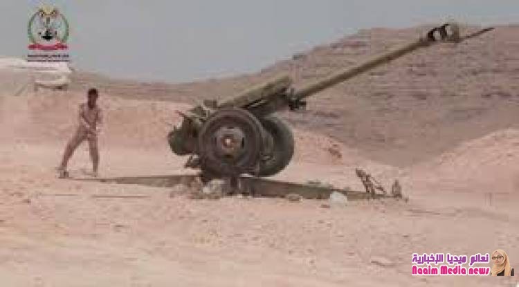 مدفعية الجيش الوطني تدك تعزيزات المليشيات الحوثية شمال مديرية نهم