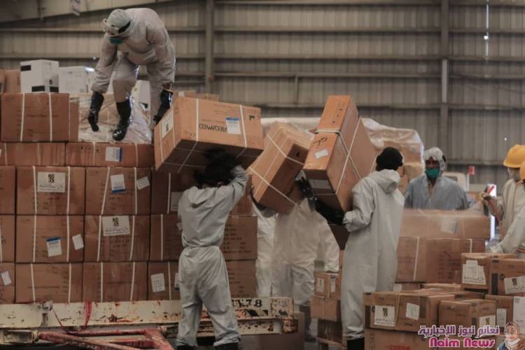 وصول الدفعة الرابعة والاخيرة من شحنة الامدادات الطبية المقدمة من مجموعة هائل سعيد أنعم وشركاه لمواجهة كوفيد19 في اليمن