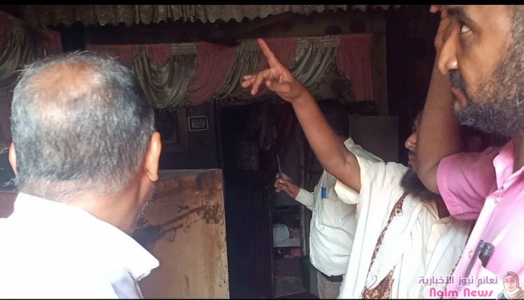 *مدير عام نظافة عدن يتفقد مستوى الأضرار جراء حريق نشب بمنزل نائب رئيس قسم النظافة بمديرية دار سعد*