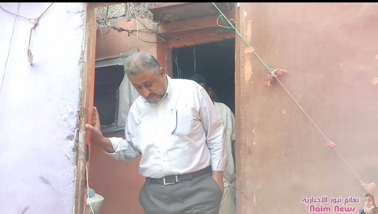 *مدير عام نظافة عدن يتفقد مستوى الأضرار جراء حريق نشب بمنزل نائب رئيس قسم النظافة بمديرية دار سعد*