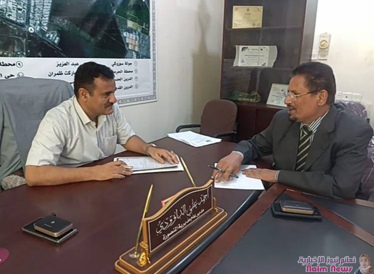 تنفيذاً لتوجيهات محافظ المحافظة أحمد حامد لملس ..  *مستشار محافظة عدن يناقش احتياجات ومتطلبات مديرية المنصورة من المشاريع الخدمية*