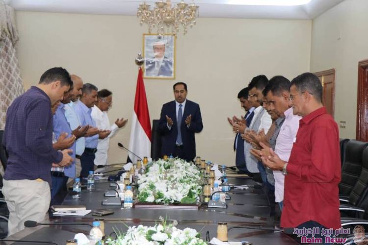 الوزير نايف البكري يلتقي لجنة الفعالية الرياضية لأربعينية شهداء مطار عدن