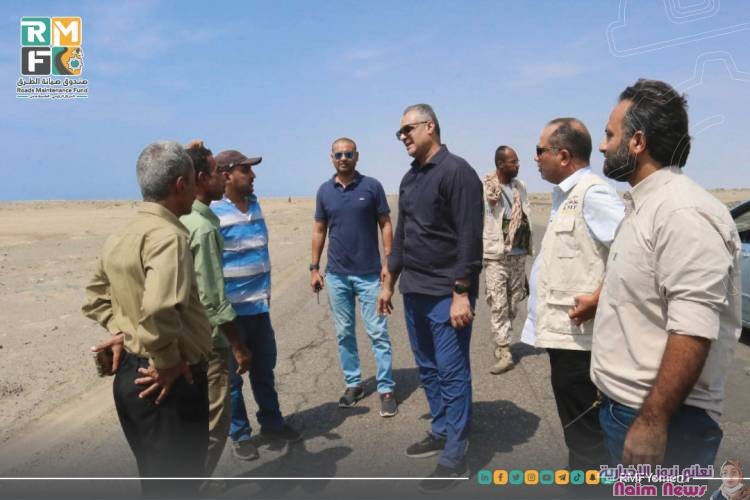 الماس يتفقد اعمال تأهيل طريق العلم دوفس والصيانة الروتينية للطرقات في أبين 