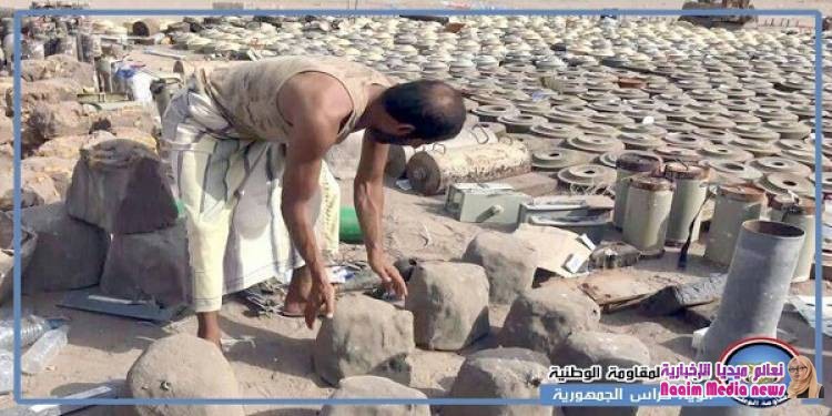 حراس الجمهورية ينزعون مئات الألغام الحوثية من مزارع النخيل جنوبي الحديدة