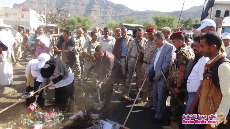 شاهد بالصور حمله النظافه الشامله بالمعافر