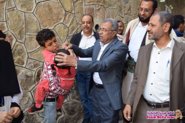 عون يدشن الحملة الثانية لتحصين ضد شلل الاطفال في المناطق المحررة بتعز
