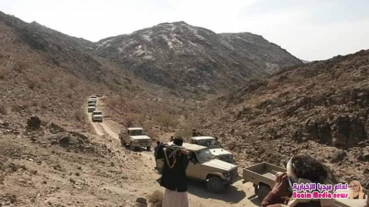 جانب من التعزيزات العسكريه   تتجه نحو جبهة صرواح لتحرير ماتبقى منها 