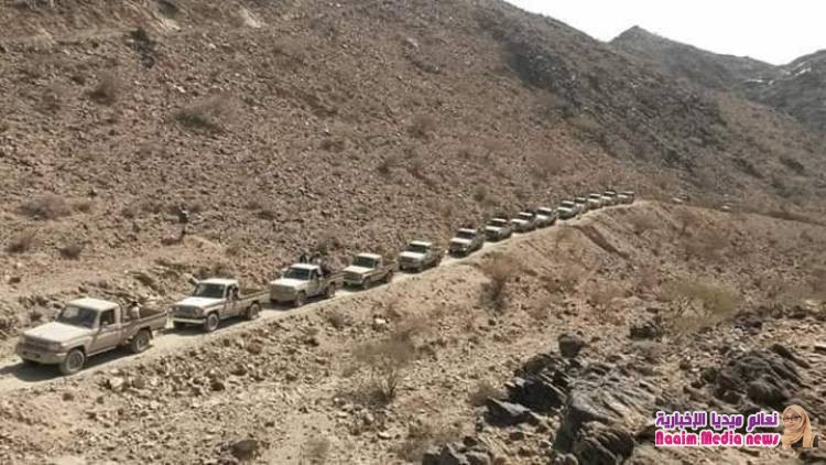 جانب من التعزيزات العسكريه   تتجه نحو جبهة صرواح لتحرير ماتبقى منها 