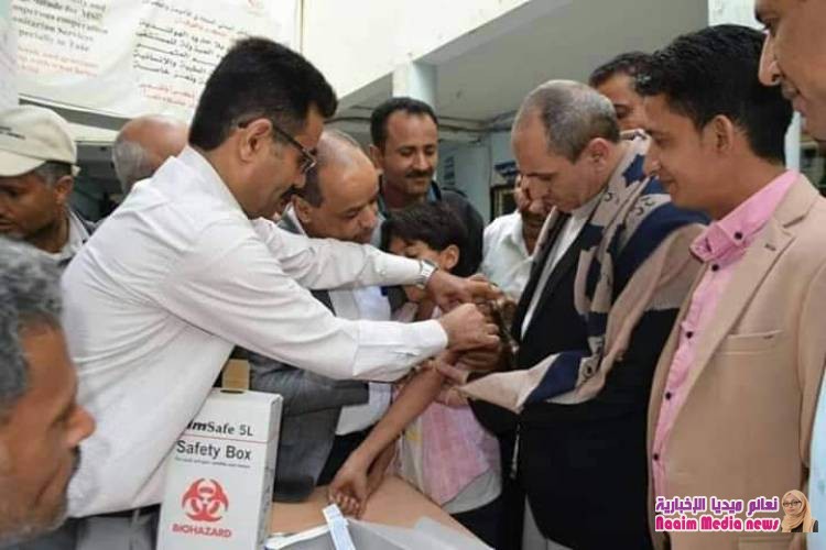 وكيل أول محافظة تعز يدشن الحملة الوطنية للتحصين ضد مرض الحصبة والحصبة الالمانية