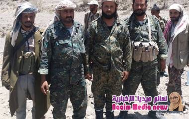 التوجيه المعنوي لامن الضالع يواصل نزوله الميداني الى جبهات القتال في مريس 