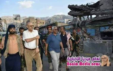 محافظ تعز يتفقد حجم الدمار في مناطق الحصب والمرور غرب المدينة!