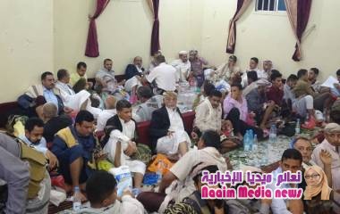 حشود مجتمعية في "مقبنة" تدين اختطاف قائد الشرطة العسكرية بالمحافظة العميد الشميري.