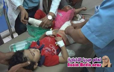 إصابة خمسة أطفال في تعز