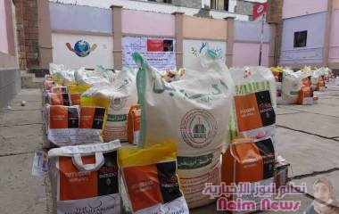 منظمة بني ابيل تسهم بمساعدة 139اسرة بسلات غذائيّة لفقراء تعز