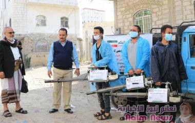 "لمكافحة الكوليرا وحمى الضنك" صندوق النظافة والتحسين يدشن حملتي "نظافة _ ورش _ وتوعية_ " وسط مدينة تعز. 