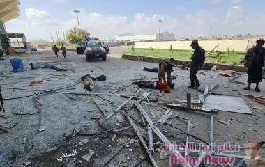 سقوط ٦ قتلى على الاقل جراء القصف على مطار عدن
