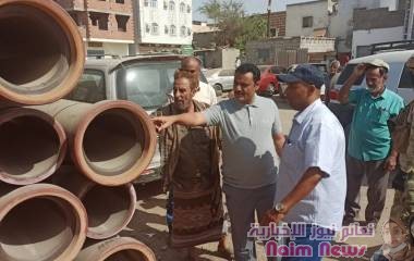 بكلفة بلغت " 50 " ألف دولار.. *مدير عام المنصورة يدشن مشروع تحسين البنية التحتية للصرف الصحي بشارع جميلة بوحيرد*
