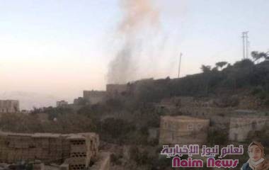 إصابة المسنة ملك سعيد محمد احمد ردمان 56 عاما بشظايا قذيفة مدفعية