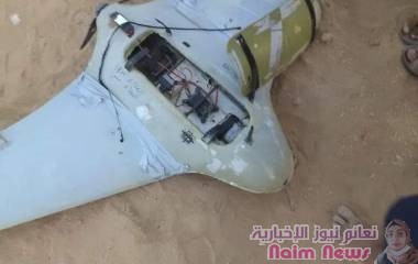 دفاعات الجيش تسقط طائرة مسيرة تابعة لمليشيا الحوثي الانقلابية المدعومة من إيران في المحور الشمالي جنوب اليتمة بمحافظة الجوف.