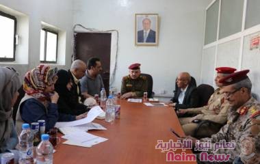 اللجنة الوطنية للتحقيق تلتقي بقائد محور تعز وتزور السجن المركزي وتطلع على اوضاع ما يسمى بالاسرى