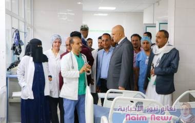 محافظ تعز يزور المستشفى الجمهوري و مركز القلب والاوعية 