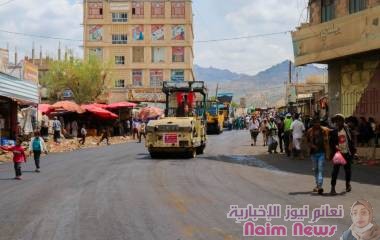 الشارع الرئيسي لمدينة قعطبة يشهد أعمال سفلتة واسعة