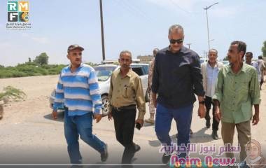 الماس يتفقد اعمال تأهيل طريق العلم دوفس والصيانة الروتينية للطرقات في أبين 