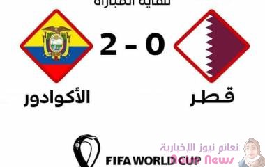 إنتهاء المباراة الإفتتاحية لكأس العالم 2022 بفوز الإكوادور على قطر بهدفين مقابل لا شي.