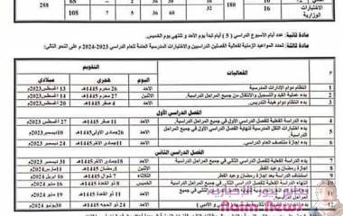 وزارة التربية والتعليم تصدر قرارًا بالتقويم الدراسي الجديد للعام الحالي 2023 - 2024م