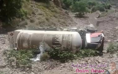 انزلاق ناقلة تحمل صهريج للغاز المنزلي