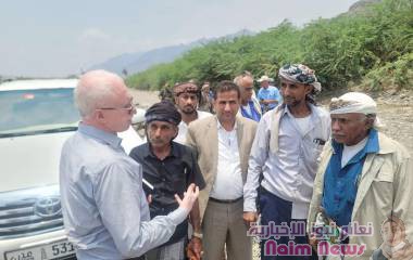 اللجنة المكلفة لتفقد اضرار السيول في مديرية مقبنة تباشر مهامها في معاينة وحصر الاضرار 